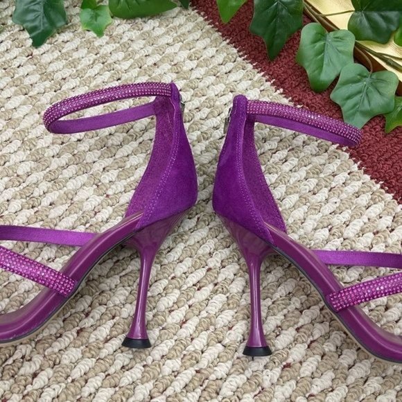 MARC FISHER LTD Carita Ankle Strap Heeled Sandal in Purple Size 7.5 - Picture 7 of 12